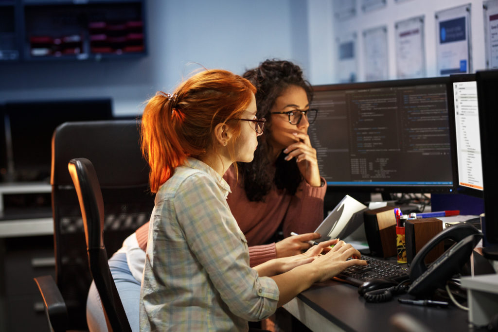 programmers using Git and GitFlow for a software project