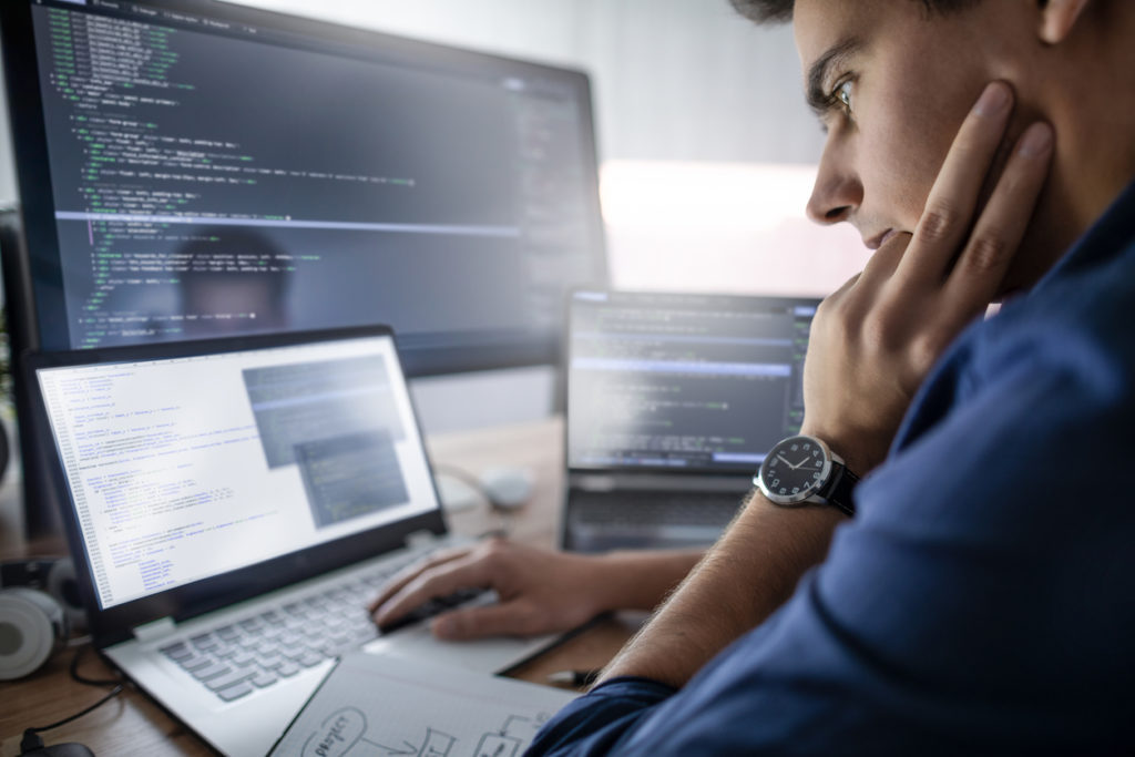 Programmer using the MVP approach in software development.