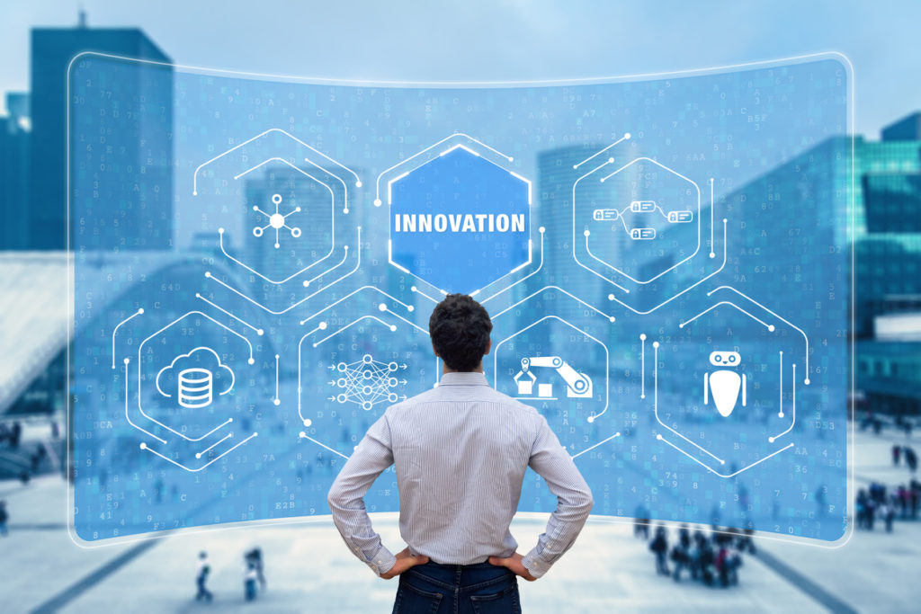 Software transition, digital disruption, and emerging technologies concept.